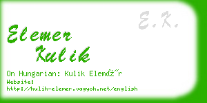 elemer kulik business card